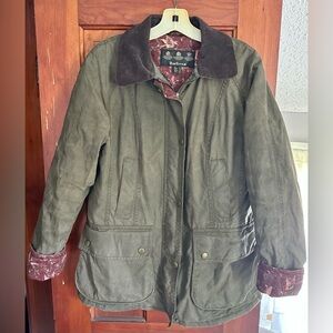 Barbour Beadnell Waxed Coat Corduroy Barn Coat Style size 12UK/7-8USA